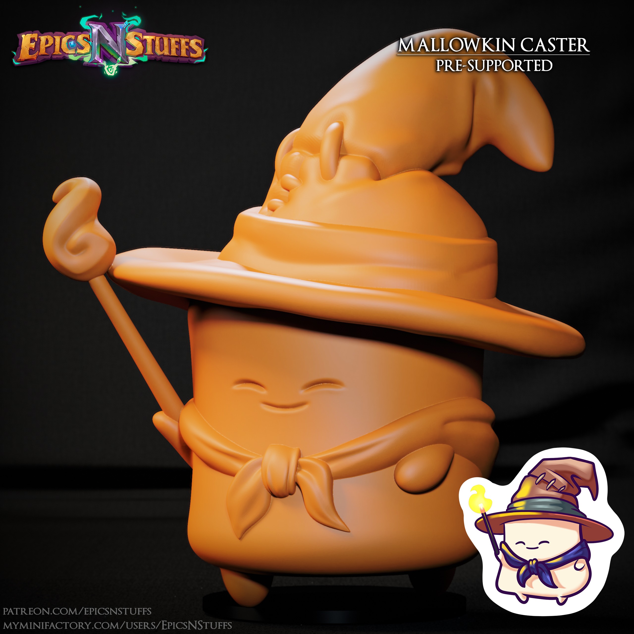 Mallow Caster Miniature, Pre-Supported